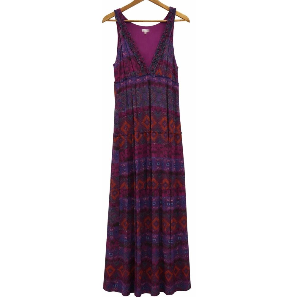 Weston usa womens xl long maxi tulle dress boho tiered purple vacation travel